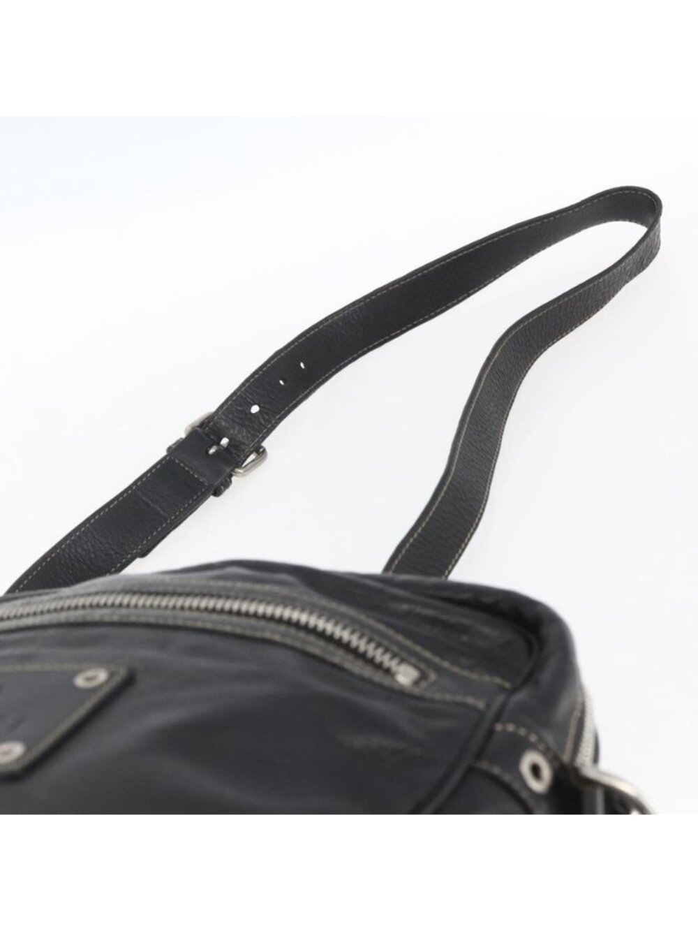 Authentic GUCCI Shoulder Bag Leather Black Silver 201451 - Picture 15 of 16